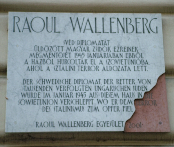 Raoul Wallenberg emléktáblája