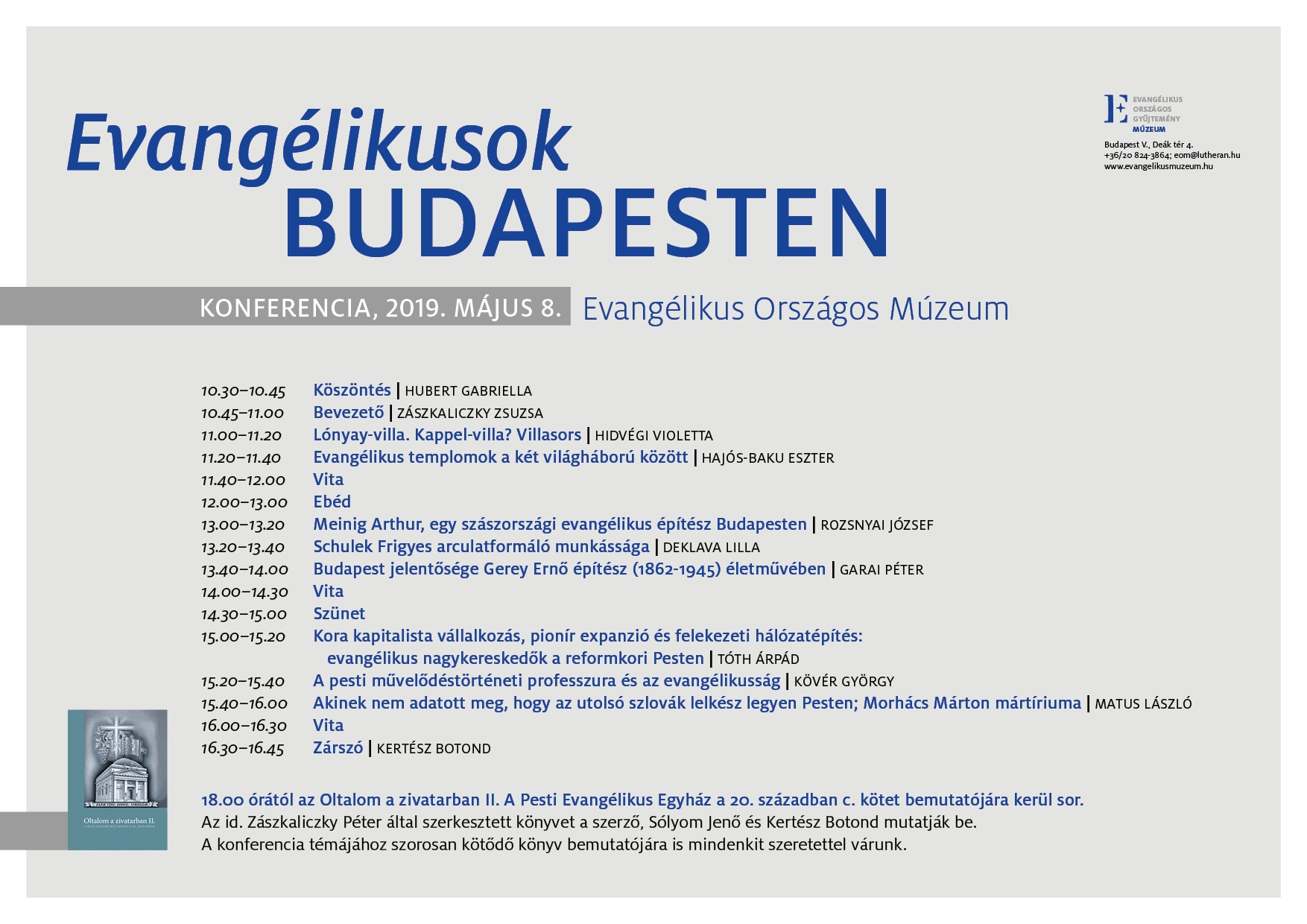 Evangélikus Budapest konferencia programja
