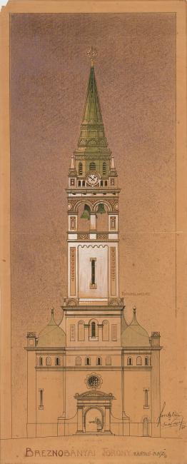 Breznóbányai templomtorony terve